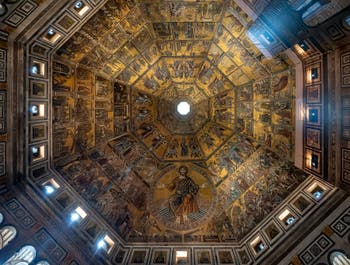 The Baptistery of San Giovanni's Mosaics in Florence in Italy