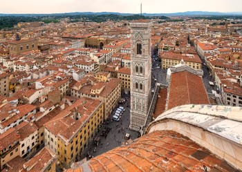 View of Florence's Giotto Bell Tower from Brunelleschi's Dome