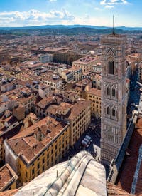 View of Florence's Giotto Bell Tower from Brunelleschi's Dome