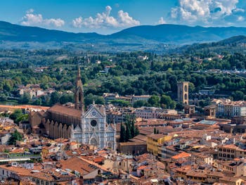 View of Florence Santa Croce Church from Brunelleschi's Dome
