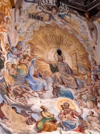 Last Universal Judgment Frescoes of Brunelleschi's Dome in Florence's Duomo, the Santa Maria del Fiore Cathedral, by Giorgio Vasari and Federico Zuccari.