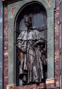 Scarcophagus and Statue of Cosimo II de Medici, Grand Duke of Toscany, in the Chapel of Princes in Florence Italy