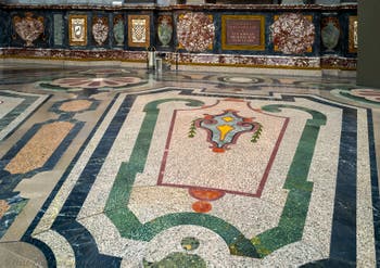 Pavement of the Medici Chapel, the Chapel of the Princes in Florence in Italy