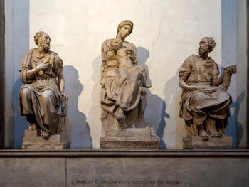Michelangelo, Lorenzo the Magnificent and Giuliano de Medici grave in the New Sacristy Sagrestia Nuova in Florence in Italy