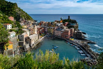 The port of Vernazza in the Cinque Terre in Italy