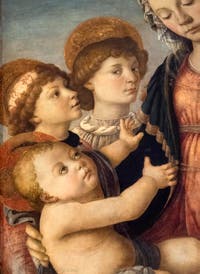 Botticelli, Virgin and Child with the Young Saint John the Baptist and two angels, at the Accademia Gallery in Florence