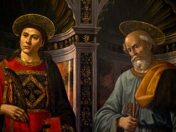 Domenico Ghirlandaio, Saint Stephen between Saint James and St. Peter, at the Accademia Gallery in Florence