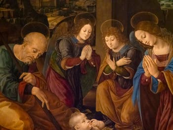 Lorenzo di Credi, Adoration of the Christ Child, Accademia Gallery in Florence Italy