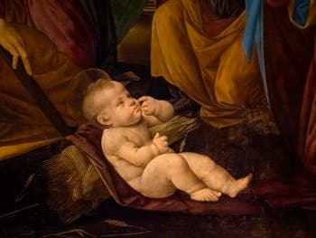 Lorenzo di Credi, Adoration of the Christ Child, Accademia Gallery in Florence Italy