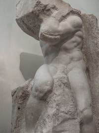 Michelangelo, Atlas prisoner, marble sculpture for Pope Julius II's Tomb, Accademia Gallery in Florence in Italy