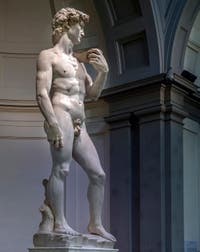 Michelangelo Buonarroti, David, Marble Statue, 1501-1504, Accademia Gallery in Florence Italy