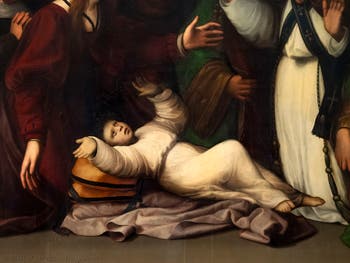 Ridolfo del Ghirlandaio, Saint Zenobus resurrects a young man, at Accademia Gallery in Florence Italy