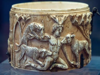 Oriental Art, Constantinople, Orpheus Who Enchanted the Animals, Hunting Scene, Ciborium, Bargello Museum in Florence Italy