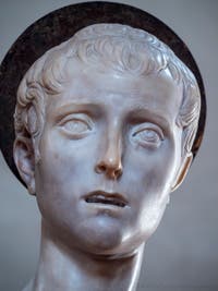 Donatello and Desiderio da Settignano, John the Baptist, Marble Statue, Bargello Museum in Florence