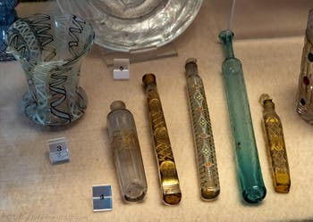 Murano Glass, Small Vases, Perfume Vial, 17th-18th Century, Bargello Museum in Florence, Italy