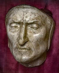Dante Alighieri's Funeral Mask at Palazzo Vecchio in Florence in Italy