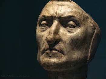 Dante Alighieri's Funeral Mask at Palazzo Vecchio in Florence in Italy