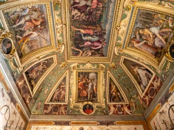Giorgio Vasari, Marco da Faenza, frescoes of the ceiling of the room Cosimo the Elder of Palazzo Vecchio in Florence Italy