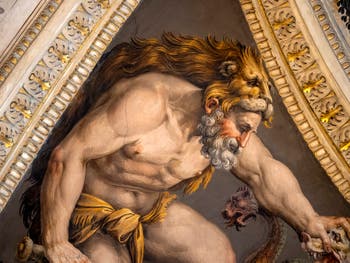 Giorgio Vasari, Hercules kills the Hydra, Lorenzo the Magnificent Room at Palazzo Vecchio in Florence Italy