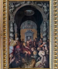Giorgio Vasari, Esther begs King Ahasuerus to halt the massacre of the Jews, Palazzo Vecchio in Florence in Italy.