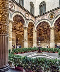 Michelozzo, Vasari and Pierino da Vinci Cortile, courtyard of the Palazzo Vecchio in Florence in Italy