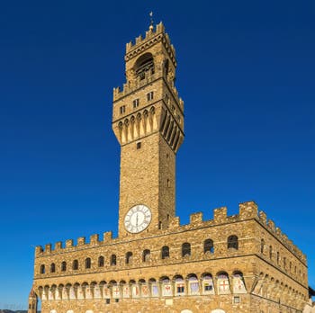 The Arnolfo Tower of the Palazzo Vecchio in Florence in Italy