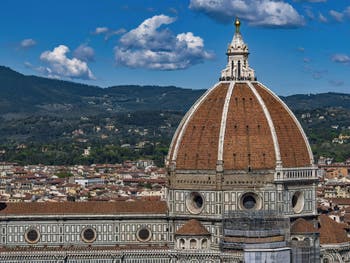 Brunelleschi Duomo dome in Florence seen from the Palazzo Vecchio Tower