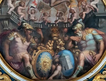 Giorgio Vasari, Allegory of the Districts of Santa Maria Novella and San Giovanni, Ceiling of the Hall of Five Hundred of Palazzo Vecchio in Florence