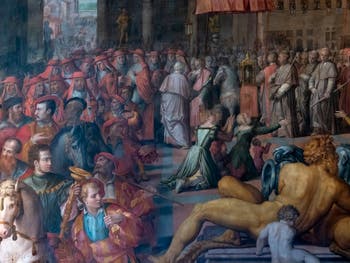 Giorgio Vasari, The Visit to Florence of Pope Leo X, Palazzo Vecchio in Florence Italy