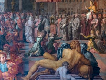 Giorgio Vasari, The Visit to Florence of Pope Leo X, Palazzo Vecchio in Florence Italy
