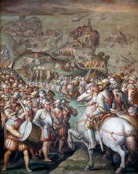 War of Siena, Taking of the Port of Ercole, by Giorgio Vasari, Hall of Five Hundred of Palazzo Vecchio in Florence