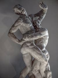 Vincenzo de Rossi, Hercules suffocates Antaeus, Hall of the Five Hundred of Palazzo Vecchio in Florence