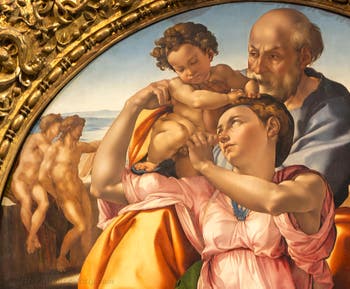 Michelangelo, The Holy Family, the Tondo Doni at the Uffizi Gallery in Florence