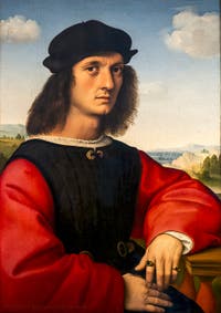 Raphael, Portrait of Angelo Doni at the Uffizi Gallery in Florence