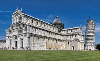The Cathedral and the Tower of Pisa in Italy